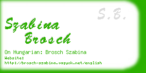 szabina brosch business card